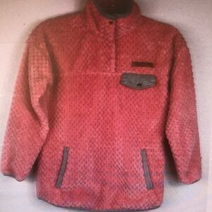 Red Textured Pullover Jacket